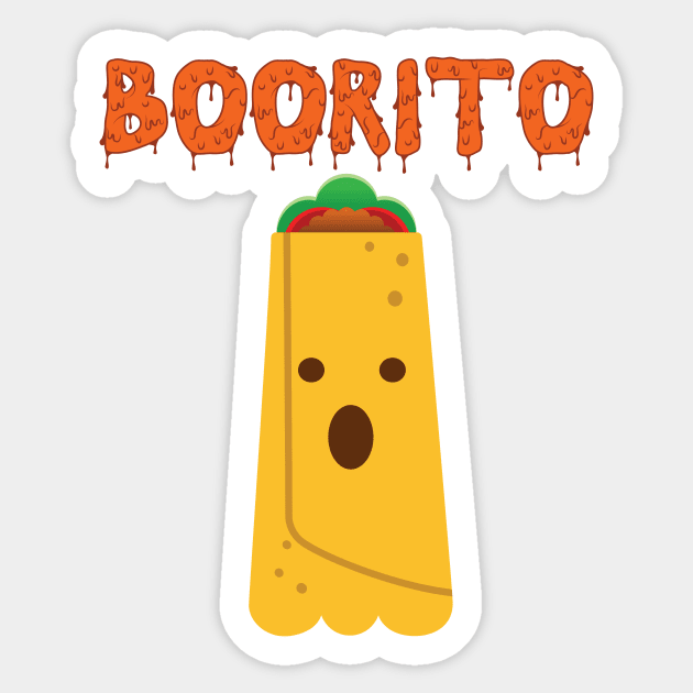 Funny Halloween Burrito Taco Ghost Food Pun Sticker by lucidghost